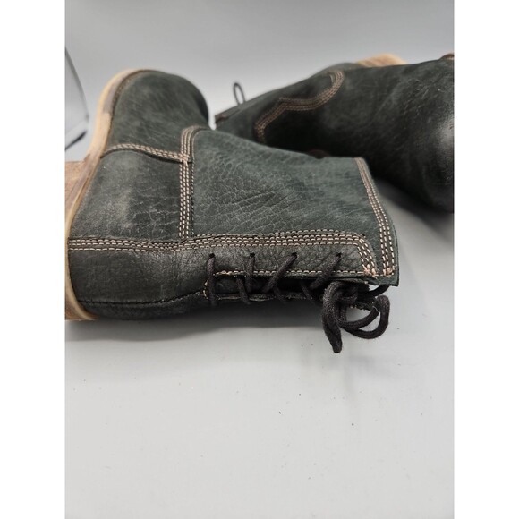 Josef Seibel Sienna 01 Boots Womens 7.5 38 Black Back Tie Leather Booties Ankle - Picture 6 of 12